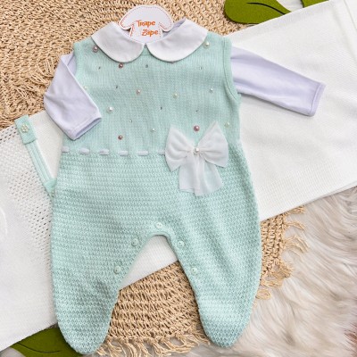    Saída de Maternidade Céu Estrelado Salopete - Verde Água